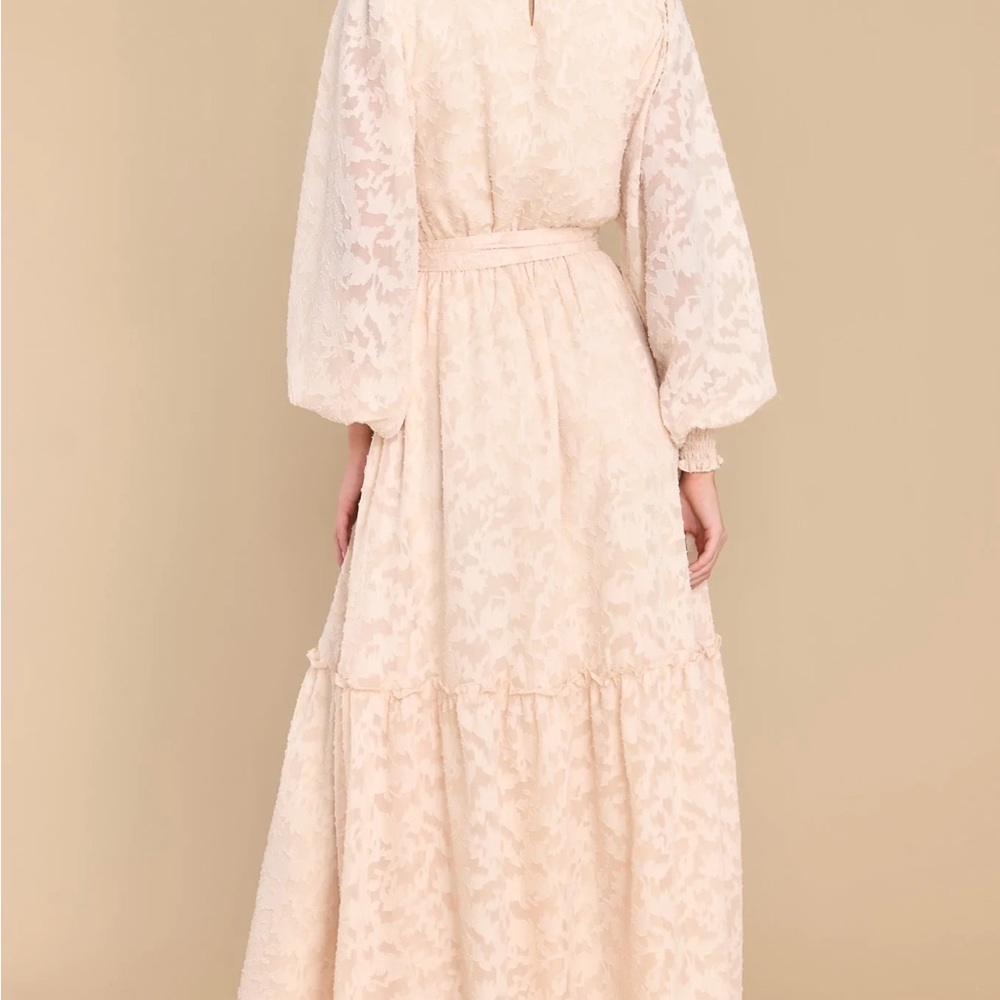 Red Dress Boutique Ivory Long Sleeve Lace Maxi Dress - Picture 5 of 5